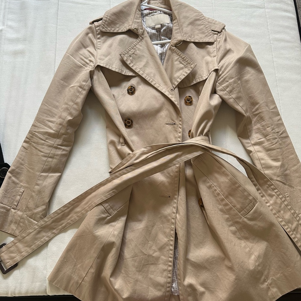 Banana Republic Tan Trench Coat with Belted Waist